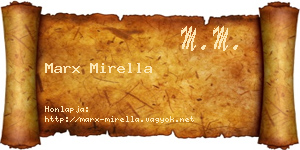 Marx Mirella névjegykártya